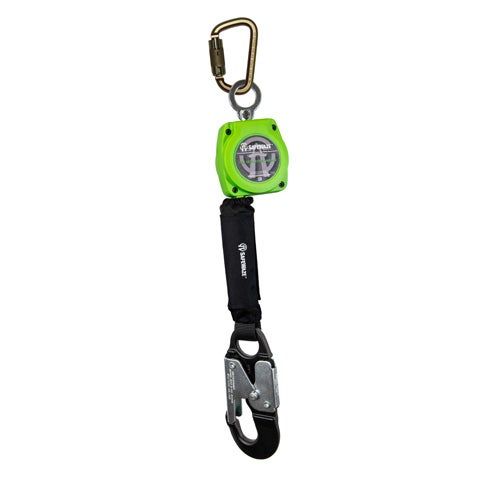Safewaze™ 019-5045 Web Retractable with Aluminum Snap Hook and Steel Carabiner, 6 ft
