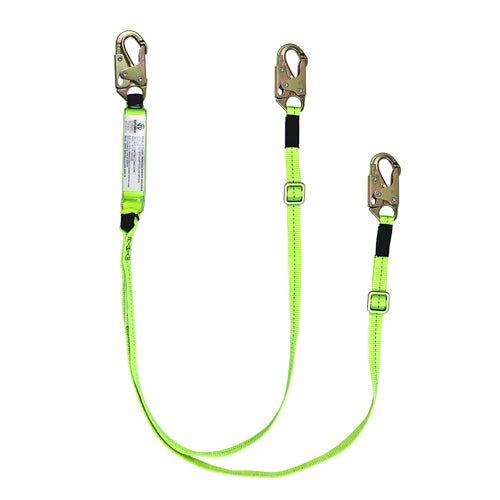 Safewaze™ FS561-AJ Adjustable Dual-Leg Energy Absorbing Lanyard with Snap Hooks, 6 ft