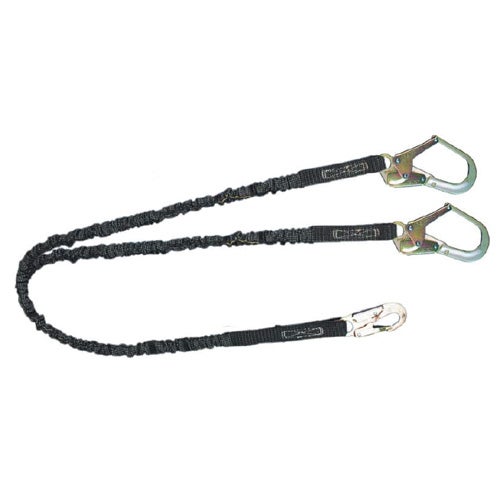 Safewaze™ FS586 Dual-Leg Streamline Low-Profile Energy Absorbing Lanyard with Rebar Hooks, 6 ft