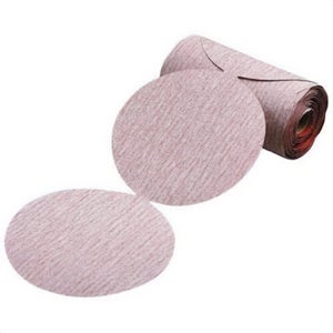 Saint-Gobain 05539518106 Carborundum Premier Red Aluminum Oxide Dri-Lube Paper Discs, 5 in dia, P320 Grit