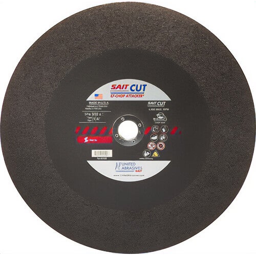 SAIT® EZ-Chop Attacker® 24500 Type 1 Cut-Off Wheel, 14 in dia x 3/32 in Thick, 1 in Center Hole, 36 Grit, Aluminum Oxide Abrasive