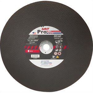 UA® 24140 Type 1 Portable Reinforced SAIT® Pro Cut-Off Wheel, 14 in dia x 1/8 in Thick, 20 mm Center Hole, Aluminum Oxide Abrasive