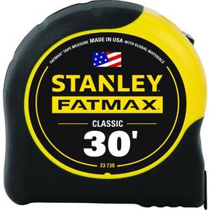 Stanley® 33-730 FatMax® Reinforced Tape Rule with BladeArmor®, 30 ft L x 1-1/4 in W Blade, Mylar® Polyester Film Blade