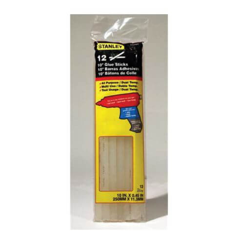 Stanley® GS25DT DualMelt™ Dual Temperature Glue Stick, Transparent, 7/16 in dia x 10 in L, 0 to 240°F , 30 to 60 s Curing