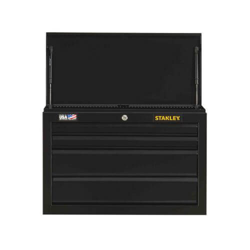 Stanley® STST22643BK 100 Tool Chest, 17-1/2 in H x 26 in W x 12 in D, 4 Drawers, 50 lb Capacity, Steel, Black