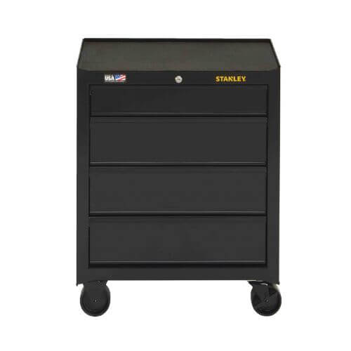 Stanley® STST22742BK 100 Rolling Tool Cabinet, 32 in H x 26-1/2 in W x 18 in D, 4 Drawer, 50 lb Load Capacity