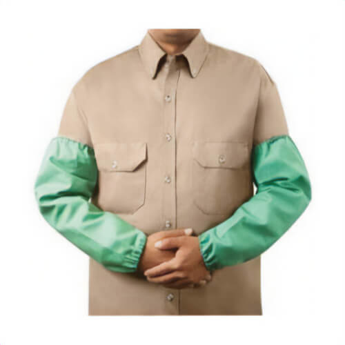 Steiner® Weldlite™ 1034-18EE Flame Retardant Sleeves, Standard, Green, Cotton, Standard Internal Elastic Top and Wrist Closure