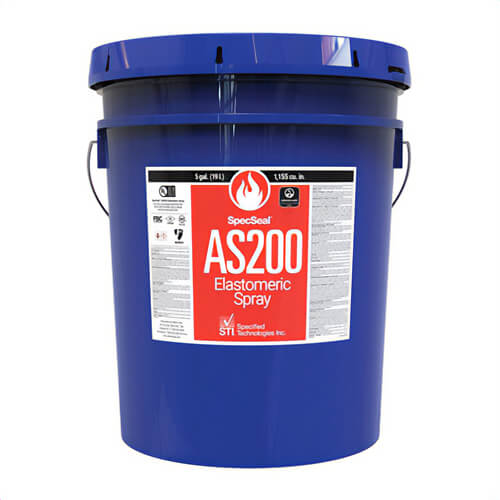 STI® AS205R AS200 Elastomeric Spray, Pail Container, Composition: Crystalline Silica and Titanium Dioxide, 4 hr Fire Rating, Blue/Red