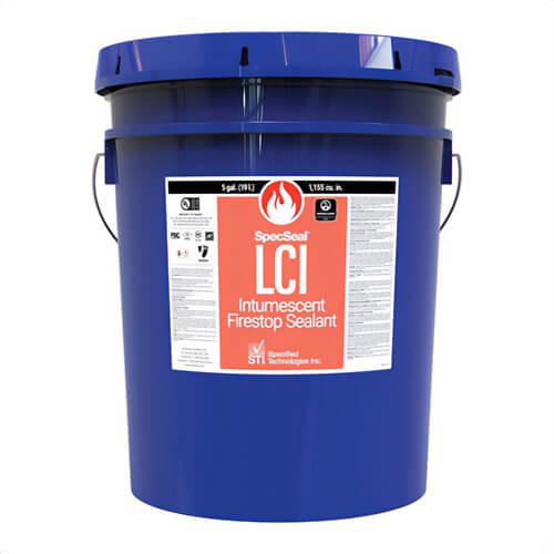 STI® LCI305 Intumescent Firestop Sealant, 5 gal Pail, 1155 cu-in, Sulfuric Acid Compound with Graphite and Crystalline Silica, Red