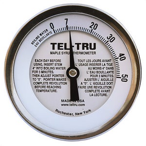 Tel-Tru® 341A06ERAIKAXAA Dial Thermometer, Back Connected, 0°/50°C, 1/4 in NPT, 6 in L Stem, 3 in Dial Size