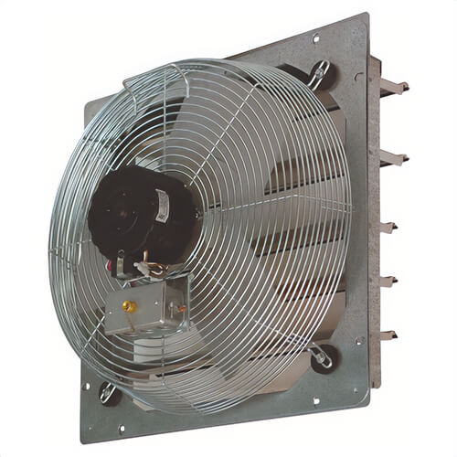 TPI CE18DS 1-Phase Direct Drive Standard Exhaust Fan, 18 in dia Blade, 120 VAC, 1850/2100/2300 CFM Flow Rate, 3 Speeds, 21-1/8 in W