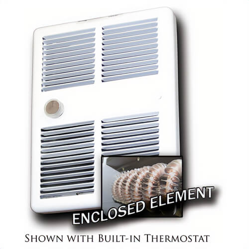 TPI E3210TRPW 3200 1-Phase Fan Forced Heater with In-Built Single Pole (Positive OFF) Thermostat and Wall Box, 1 kW, 120 VAC