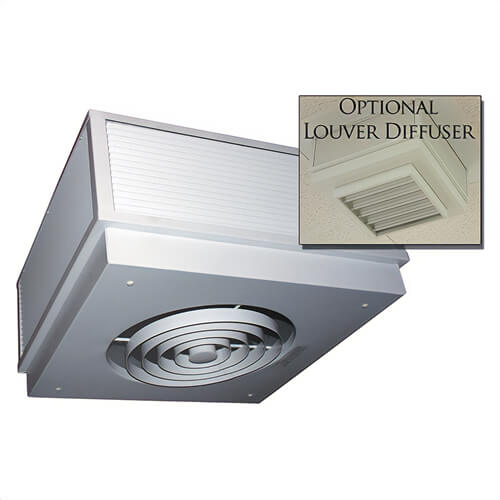 TPI Y3485A1 3480 3-Phase Fan Forced Recessed Mounted Standard Ceiling Heater, 17000 Btu/hr Capacity, 480 VAC, 5 kW Power Rating