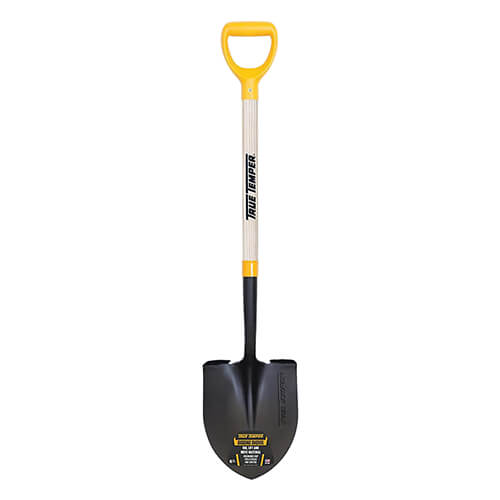 True Temper® 2585900 Round Point Shovel, 28 in Wood D-Handle
