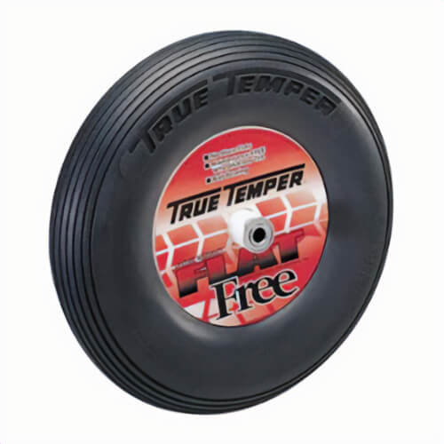 True Temper® FFTCC Flat Free Wheelbarrow Tire, 8 in dia Tire Rim, Rubber