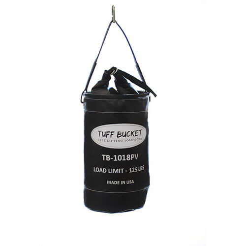 Tuff Bucket TB-1018PV Round VCP Bucket with Vinyl Coated Polyester Base, 120 lb Closure Load Rating, 18 in Height