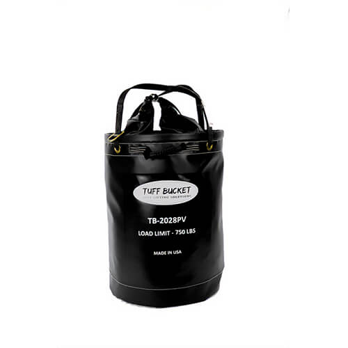 Tuff Bucket TB-2028PV Round VCP Bucket with Vinyl Coated Polyester Base, 500 lb Closure Load Rating, 28 in Height