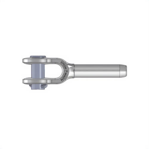 Upson-Walton™ 40043802 Open Wire Rope Swage Socket, 7/16 in Cable, 7-13/16 in L, 1 in Tine, 1 in Pin, C-1035 Steel