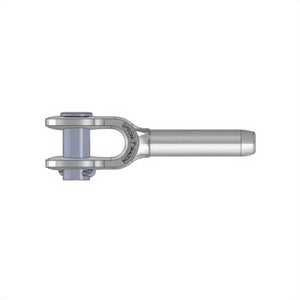 Upson-Waltonâ„¢ 40050002 Open Wire Rope Swage Socket, 1/2 in Cable, 7-13/16 in L, 1 in Tine, 1 in Pin, C-1035 Steel