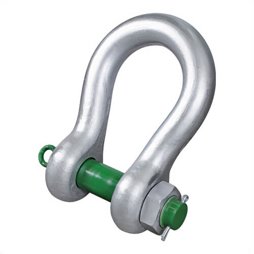 Green Pin® HDGPHM0120 P-6036 Heavy Duty Bolt and Nut Bow Shackle, 120 ton WLL, 15-3/4 in L, Painted