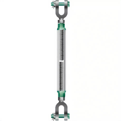 Green Pin® SSGPMBGG2512 G-6323 Turnbuckle, Jaw-Jaw, Bolt & Nut, 1 in Thread, 4.54 ton WLL, 12 in Take Up, Hot Dipped Galvanized