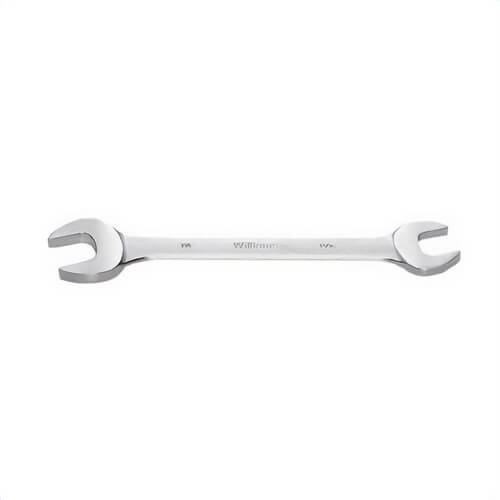 Williams® 1027B Open End Wrench, 5/8 x 11/16 in, 7-31/32 in OAL, 45° Offset, Angled/Double Head, Satin Chrome