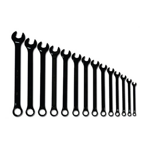 Williams® Combination Wrench Set, Series: SUPERCOMBO®, Imperial, 5/16 to 1-1/4 in Size, 15 pc, Specifications: 12-Point, Industrial Black Finish