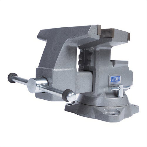 Wilton® 28823 Reversible Bench Vise, Serrated Jaw, 9-1/4 in Jaw Opening, 8 in W Hardened Steel Jaw, 4-3/4 in D Throat