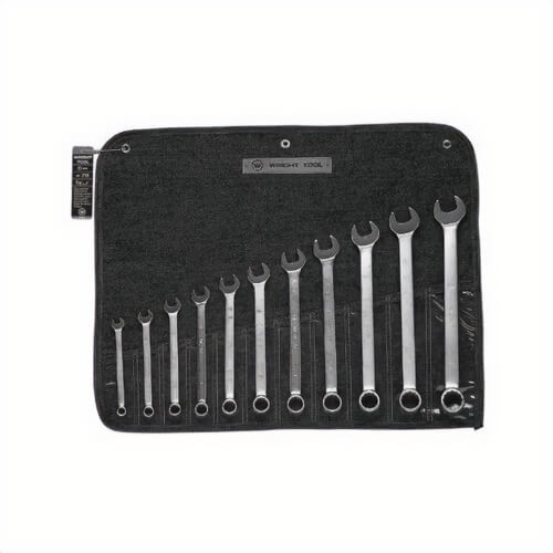 WrightGrip™ 711 Combination Wrench Set, 11 pc, 3/8 to 1 in, Polished Chrome