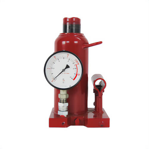 Zinko ZNP-20P Bottle Jack with Gauge, Steel Base, 20 ton